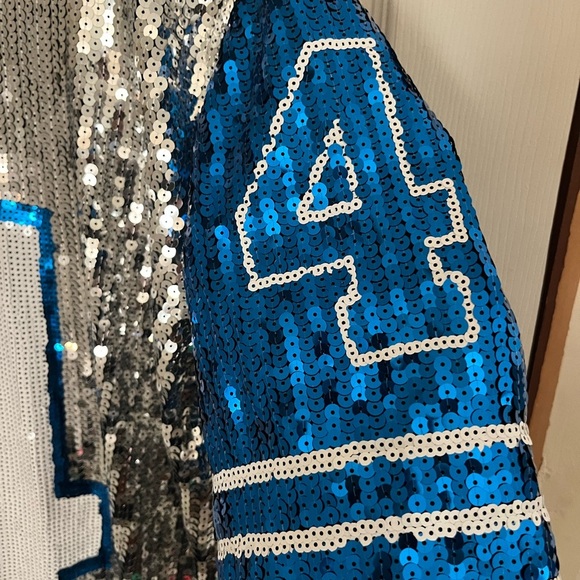 Game day Silver and Blue Sequin Jersey Dress Dallas Cowboy Colors Size One Size - Picture 2 of 7
